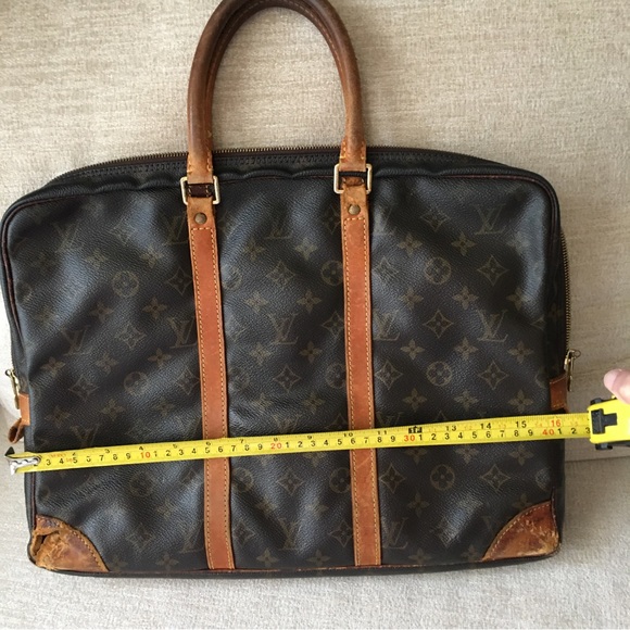 🟤FIRM-Vintage Authentic Vuitton Monogram Porte Documents Case Large Bag *LOWEST* - Picture 2 of 15